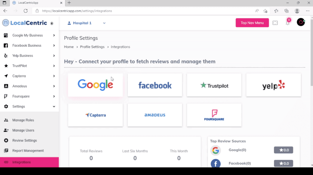 local centric dashboard