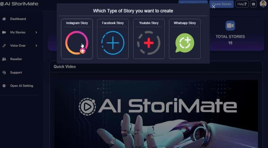 ai storimate dashboard