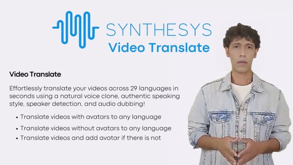 Synthesys Video Translate features