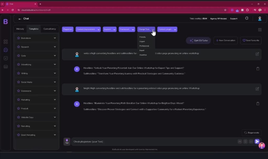 bizbudd ai dashboard